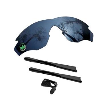 Imagem de Raydi Lentes de reposição de policarbonato e kits de borracha para óculos de sol retangulares Oakley M2 Frame - Espelho cromado preto - Polarizado