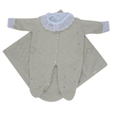 Imagem de Kit Maternidade Links e Body com Gola e Punho de Renda - Kowak, Bege, 