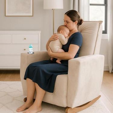 Imagem de Poltrona de Amamentação Balanço Agatha Puff - B Home Decor, Bege