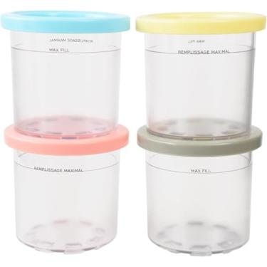 Imagem de HOPENE Pacote com 4 recipientes para sorvete com tampa para Ninja – Compatível com NC299AMZ & NC300s Series XSKPLID2CD NC300 NC301 Ninja Creami, peças de reposição herméticas livres de BPA