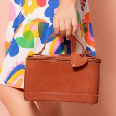 Imagem de Bolsa Feminina Manu Branca Estilo Beauty Case Elegante com Alça Coraçã