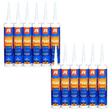 Imagem de Kit 12 Adesivo Selantu PU 40 Autofix Preto 380G, Único