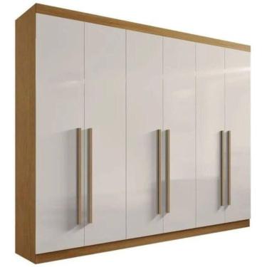 Imagem de Guarda Roupa Da Vinci Plus Cinamomo Off White 6 Portas 6 Gavetas D?doro