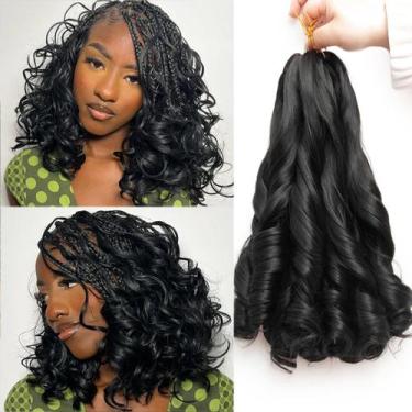 Imagem de French Curl Braiding Hair GOTEFERBE, 30 cm, sintético, 8 pacotes