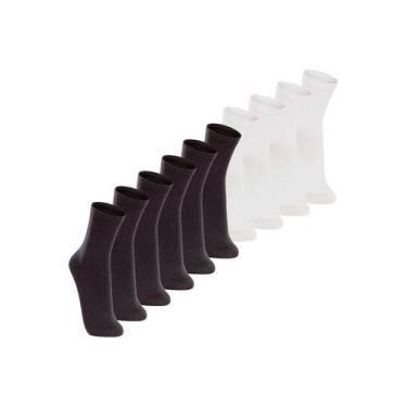 Imagem de Kit com 10 Pares de Meias Cano Longo Lupo 4575-088 Colorido, Preto