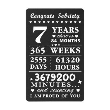 Imagem de Viayen Cartão de sobriedade de 7 anos para mulheres e homens, presentes sóbrios de 7 anos, sete anos AA NA Recovery Anniversary Sober Token