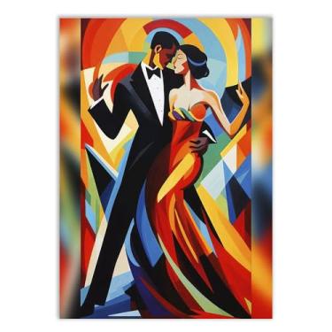 Imagem de Placa Decorativa Casal Ilustração Pop Art Cores Decoração Poster Quarto Sala