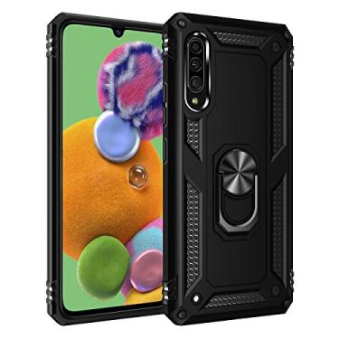 Imagem de SORAKA Capa para Samsung Galaxy A90 5G com suporte de anel capa armadura para Samsung Galaxy A90 5G capa traseira de policarbonato rígido com placa de metal para suporte magnético de telefone carro