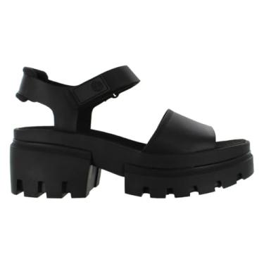 Imagem de Timberland Sandália feminina Everleigh com tira em T, Grão integral preto, 39