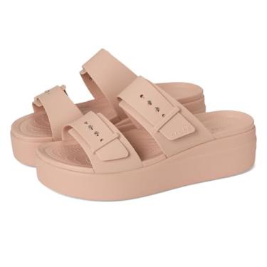 Imagem de Crocs Sandália feminina Brooklyn Buckle Low Wedge, Caramelo rosa, 37