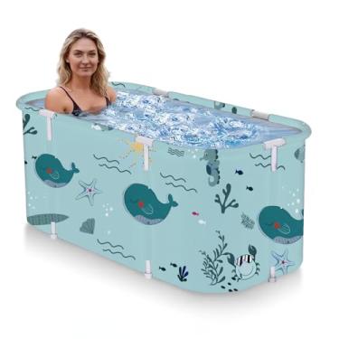 Imagem de Banheira dobrável portátil – Crie seu spa em qualquer lugar para aventura e relaxamento | Banheira de imersão dobrável para adultos para acampamento, Van Life, apartamentos | PVC durável e à prova de
