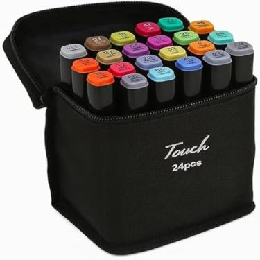 Imagem de Kit de Canetinhas para Colorir com Ponta Dupla, 24 Unidades