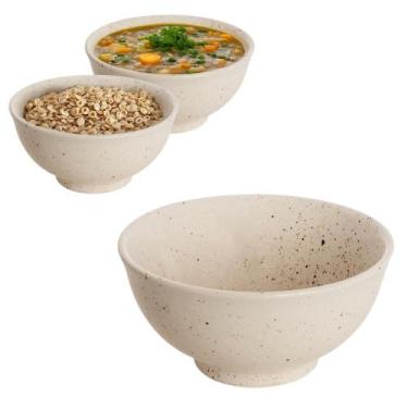 Imagem de Jogo 6 Tigela Oriental Japonesa 400mL porcelana Creme Mesclado Sapporo