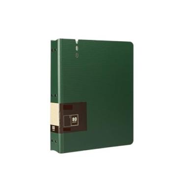 Imagem de Bolsa de documentos 80 páginas, pasta de arquivo A4 com inserções transparentes, armazenamento de arquivos de dados, material de escritório, suporte de documentos (verde)