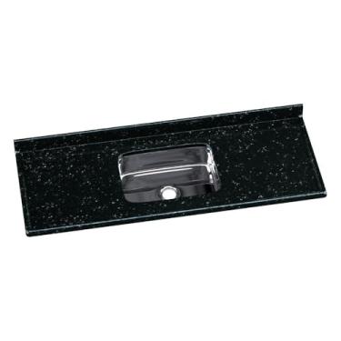 Imagem de Pia de Cozinha Mármore Sintético 140x55cm com Cuba Aço Inox Multimóveis Cr20473 Preto