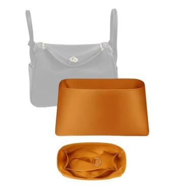 Imagem de Organizador de seda luxuoso para Lindy 19/26/30/34 – Inserção leve para bolsa de mão com bolsos, forro de cetim macio, mantém a forma da bolsa, organizador de bolsa premium e modelador de bolsa