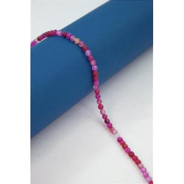 Imagem de Fio Pedra Ágata Rosa Mix 4mm - Ideal para Joias e Semi-Joias - no-bran