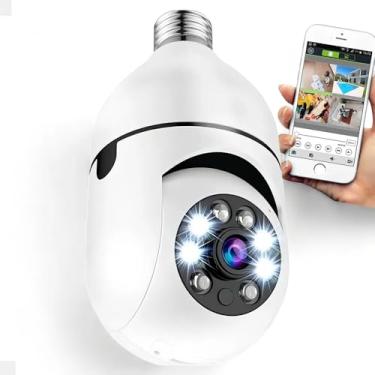 Imagem de Câmera Segurança Lâmpada Ip Wifi 360° HD V720 Inteligente Resistente a água Giratória Visão Noturna Infravermelho Detecção de Movimentos HD 110v ou 220v Bivolt Camera Lampada Interno Externo Premium