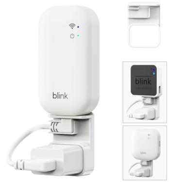 Imagem de Suporte de parede Blink Outlet (atualizado), compatível com módulo Blink Sync Core/2/XR, sem perfuração, sem fios bagunçados, suporte de sincronização de câmera Blink, com cabos curtos para câmera de