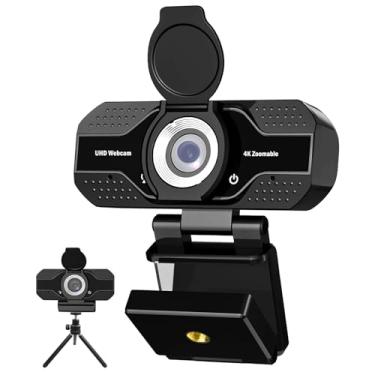Imagem de YOUPECK Webcam HD 4K 2K 1080P com microfone, cancelamento de ruído, capa de privacidade, lente grande angular, correção automática de luz, webcam USB Plug & Play para laptop, desktop, PC, zoom, Skype