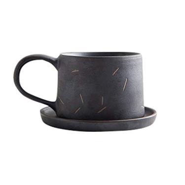 Imagem de GRFIT Caneca simples para casais xícara de café de cerâmica feita à mão copo de café da manhã japonês copo de escritório em casa 240 ml presente de aniversário presente comemorativo crianças adulto