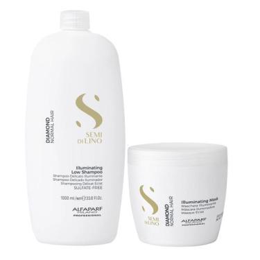 Imagem de Kit Alfaparf Semi Di Lino Diamond - Shampoo 1L + Máscara 500ml