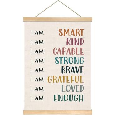 Imagem de You found a duck Arte de parede cristã - I Am a Son of the King - Pôster de linho com versículo da Bíblia, 35,5 x 46,5 cm, decoração de parede religiosa para igreja, quarto de menino, sala de oração