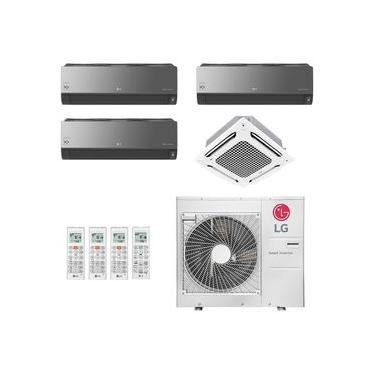 Imagem de Ar-Condicionado Multi Split Inverter LG 48.000 (2x Evap HW Artcool 7.000 + 1x Evap HW Artcool 12.000 + 1x Evap Cassete 4 Vias 24.000) Quente/Frio 220V