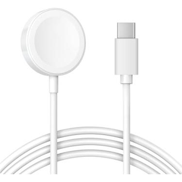 Imagem de Carregador Por Indução Smartwatch Turbo, Cabo De Indução Magnético Sem Fio Tipo C 20W, Compatível com Diversos Tipos de Relógios Inteligentes, Carregamento Rápido, Branco, Power Delivery, Cabo Tipo C