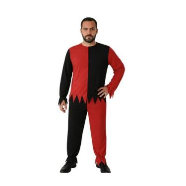 Imagem de Fantasia adulto bobo da corte preto e vermelho - Princesa Urbana, GG