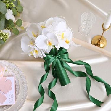 Imagem de Rolo de 2,5 cm, fita de cetim para embrulho de presente, casamento, artesanato, Natal, Páscoa, floral, cabelo, decorações de convites e mais verde-floresta