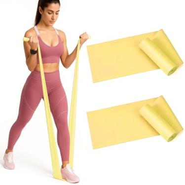 Imagem de 2 peças de faixas de resistência profissionais. Sem látex, elástico, faixas de treino, faixas elásticas para malhar mulheres ou homens, conjunto de faixas de exercícios para fisioterapia, ioga