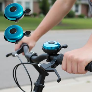 Imagem de 2 campainhas de bicicleta, sino de bicicleta com som nítido para guidão, fácil instalação para bicicletas de estrada e montanha
