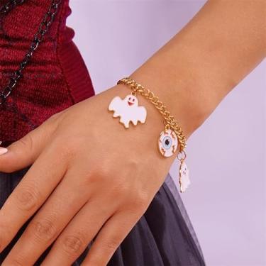 Imagem de Pulseira feminina de Halloween com pingente de bijuteria de Natal, decoração de fantasia para adultos