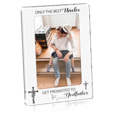 Imagem de Porta-retrato tio padrinho exibe foto 10 x 15 cm, presentes de anúncio de bebê para irmãos e tios, presentes de pedido de padrinho