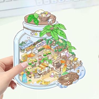 Imagem de Adesivo_Decalque 48 Cute 3D Miniature Scene Stickers DIY Sticker Scenes for Adults Warm House Supermarket Museum Coffee Shop Zoo Hotel Restaurant Therapy Scene Sticker Relief Stress Pass The Time