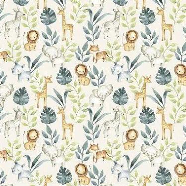 Imagem de Tecido Tricoline Estampa Digital - Mini Safári Baby - Peripan - 50 x 1