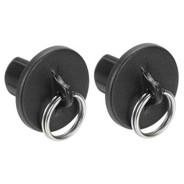 Imagem de Generic Tampa de extremidade de anel para persianas, 2 peças, tampa de extremidade de peça de substituição com anel para persiana de rolo externa/interna preta