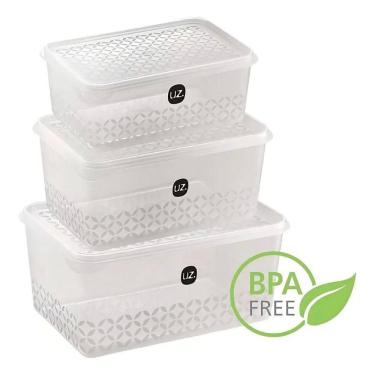 Imagem de 2X Jogo De Potes 3 Peças Uz Multiuso 3L, 2L E 1 Litros Bpa F