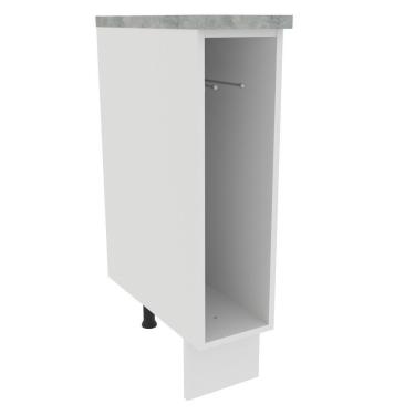 Imagem de Balcão Porta-pano 20 X 60 Cm Para Cozinhas Madesa Lux, Glamy, Agata (com Tampo) - Branco Branco