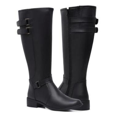 Imagem de Bota Montaria Feminina Cano Alto Zíper Lateral Bota Country - Schiarel