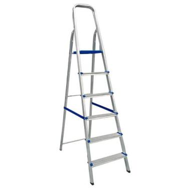 Imagem de Escada de Alumínio 6 Degraus Domestica Real - REAL ESCADAS