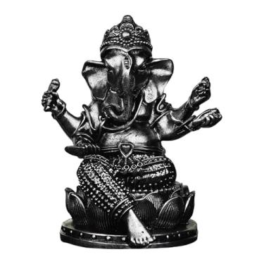 Imagem de Bothyi Estátua do Senhor Ganesha, escultura religiosa de Buda, item de colecionador Feng Shui, estatueta de Ganesha feita à mão para painel de carro ou, Preto 8.5x7x10.5cm