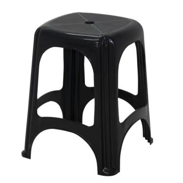 Imagem de Kit 2 Banqueta Tramontina Niteroi Em Polipropileno Preto