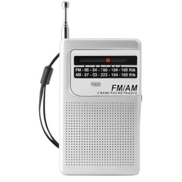 Imagem de Rádio Portátil AM/FM 2 Bandas Recarregável USB Tipo-C com Antena Retrátil 180° e Entrada para Fone de Ouvido Radinho De Bolso [VALUANCE]