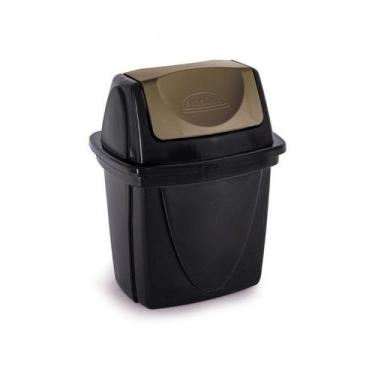 Imagem de Lixeira de Plástico Para Pia  E-Black Basculante 4,9L - Plasútil