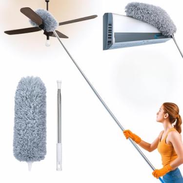 Imagem de Espanador Extensível 2,8m Premium com Haste Inox Flexível – Microfibra Lavável Antipoeira Eletromagnetico para Limpeza de Teto, Casa, Escritório, Ventilador e Locais Altos Premium