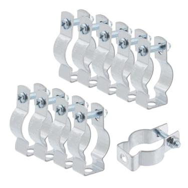 Imagem de Antrader EMT Cabide de conduíte com parafuso, ferro zincado EMT/gancho de conduíte rígido, grampos de tubo em forma de U de 2,5 cm - Pacote com 10