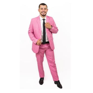 Imagem de Terno masculino Microfibra Melange elegante qualidade casamento barato