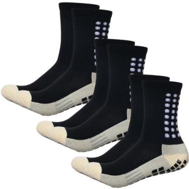 Imagem de kit 3 pares Meias esportivas antiderrapante Pilates idosos Hidroginást